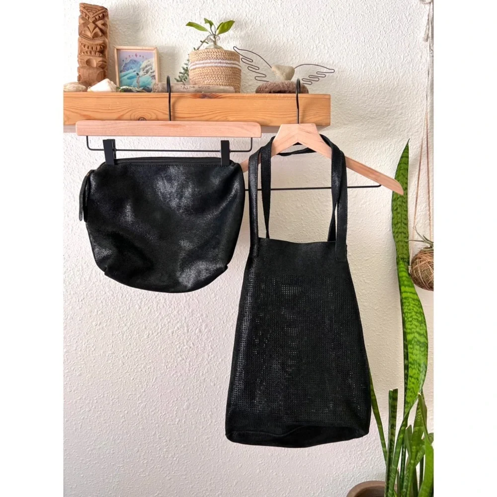 Anthropologie Moda Luxe black leather bag - Picture 4 of 9